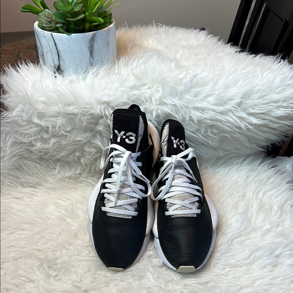 adidas Men’s Y-3 Kaiwa Black/White Chunky Futuristic Sneakers Size 8 US - Picture 4 of 17